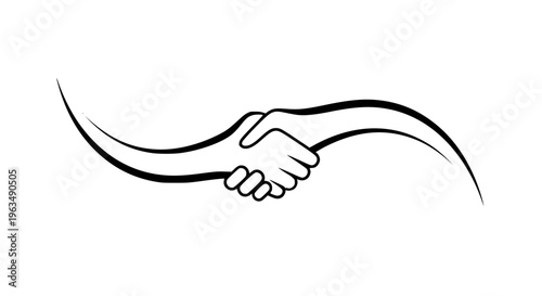 Symbolic handshake illustration representing agreement, partnership, and trust
