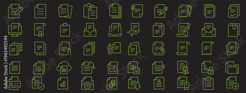 Compliance web icons in line style. Regulations, policy, legal document, quality control, responsibility, law. Editable stroke. Outline icon in linear style