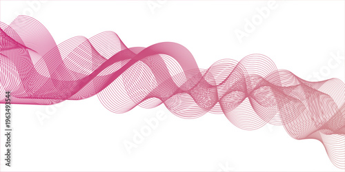 A beautiful Valentine day design featuring pink nail polish isolated on a white background with heart shapes and purple ribbon patterns for a wedding beauty concept.