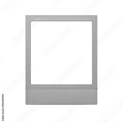 A silver picture frame isolated on transparent background