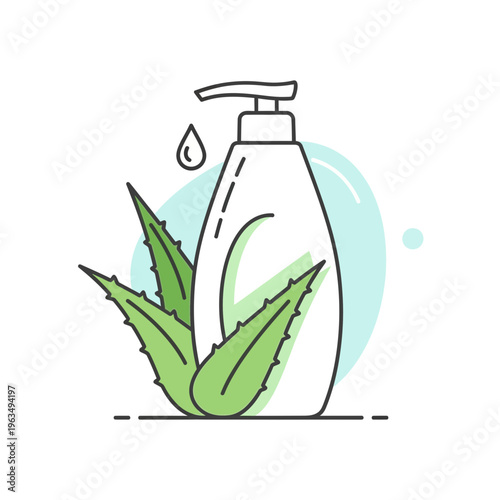 Gentle Skincare Aloe Vera Moisturizer in a Pump Bottle, Embodying Natural Wellness and Refreshing Purity for Healthy Skin