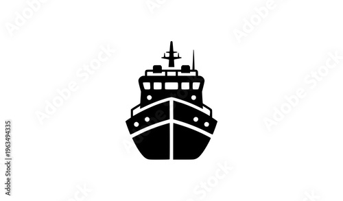 Polar ship flat icon vector simple icebreaker silhouette for app and web design isolated on white
