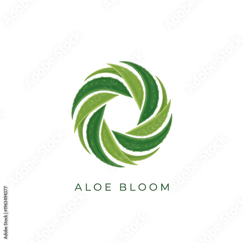 Aloe Bloom logo, organic skincare brand, natural wellness, plant-based beauty, eco-friendly logo design