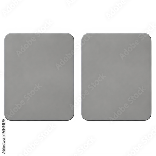 Two gray squares on a white background isolated on transparent background