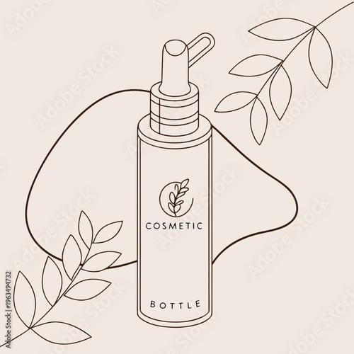 A dropper bottle of cosmetic product