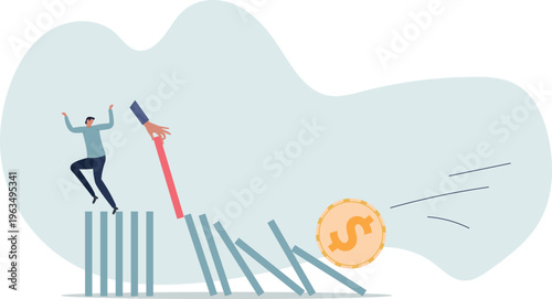 Stop loss or effort to avoid market crash or banking collapse, economic recession, problem prevention, help or rescue concept.person's life situation and his activities.