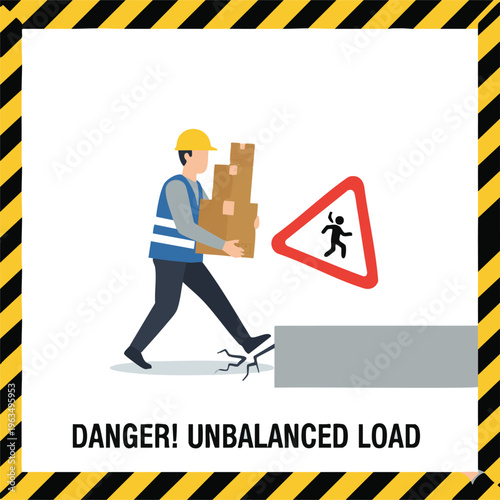 Danger unbalanced load safety.