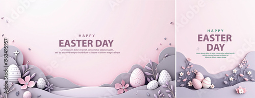 Elegant easter day background, Decorative happy easter day background for website, social media template