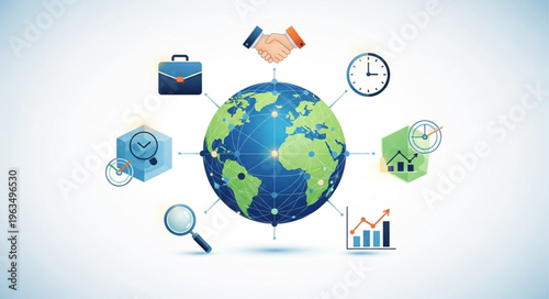 Global Business Network - International Trade and Investment Concept.