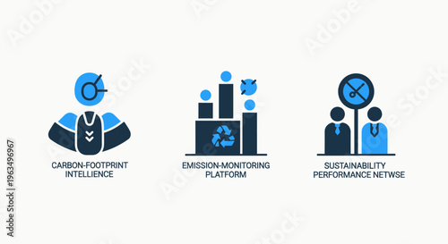 Corporate sustainability and governance vector icon set for business reports and esg strategy presentation