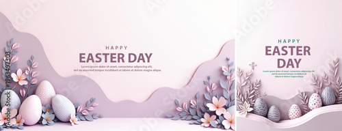 Elegant easter day background, Decorative happy easter day background for website, social media template