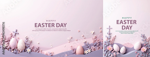Elegant easter day background, Decorative happy easter day background for website, social media template