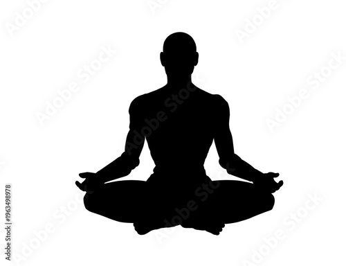 Man sitting in lotus position for meditation