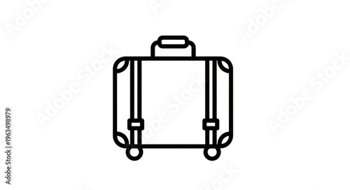 Line Art Suitcase Illustration - Travel and Luggage Icon.
