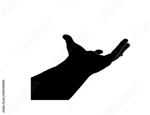 Open hand silhouette reaching out for assistance
