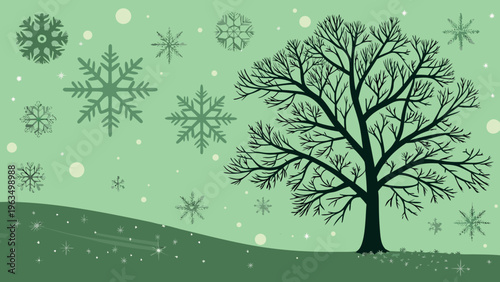 Green Vintage Christmas Backgrounds and Festive Ornament Frame