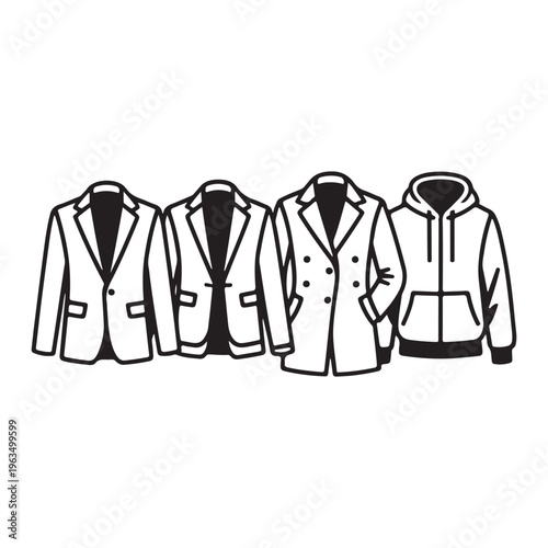 Blazer jacket icon formal clothing vector elegant fashion apparel illustration