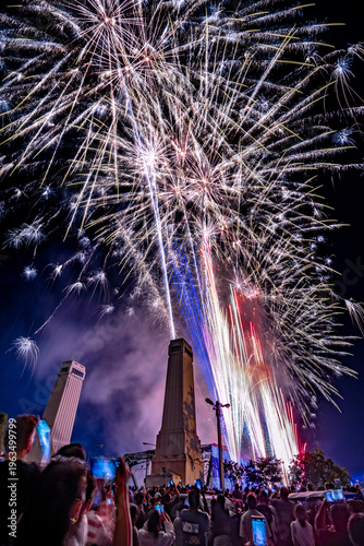 fireworks over the city