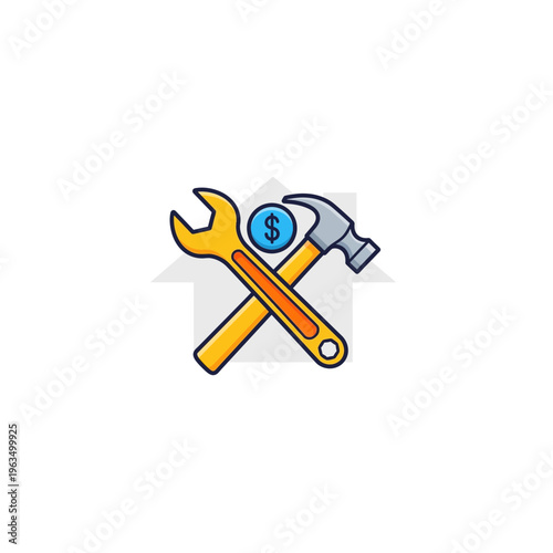 Home repair and financial investment icon