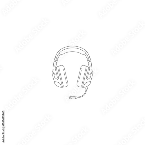 Professional gaming headset outline icon