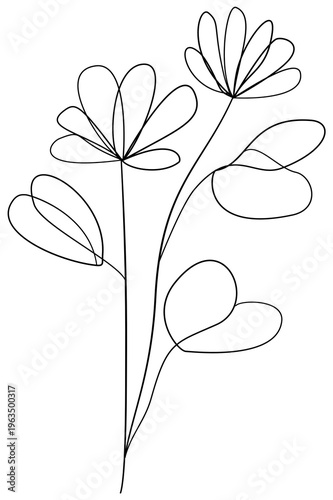 Floral Doodle Clipart for Worksheets Hand Drawn Flowers