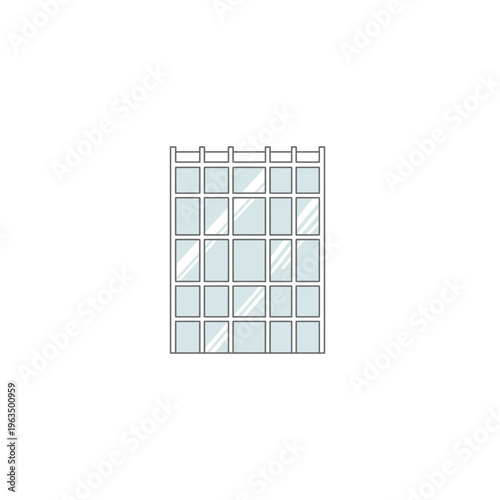 Modern glass building facade flat vector illustration