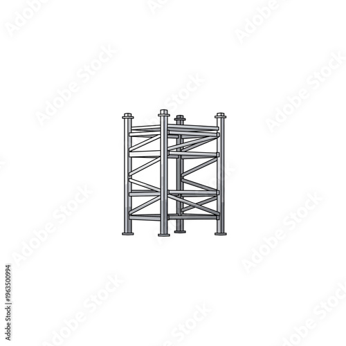 Modular scaffolding tower structure vector illustration