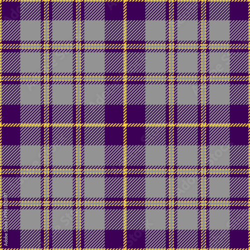 plaid tartan seamless repeat pattern. This is a purple gray yellow checkered plaid vector illustration. Design for decorative,wallpaper,shirts,clothing,wrapping,textile,fabric,texture
