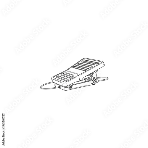 Professional guitar foot pedal illustration for music equipment