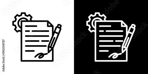 Contract Icon Set Vector Collection Isolated In Black And White