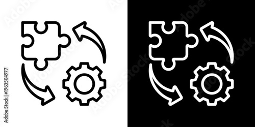 Component Icon Set Vector Collection Isolated In Black And White