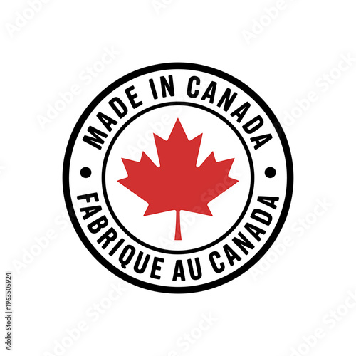 Made in Canada logo with red maple leaf and bilingual text
