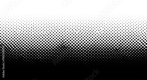Halftone gradient with black and white dots creating a smooth transition effect featuring monochrome, dot pattern, grayscale with abstract and
