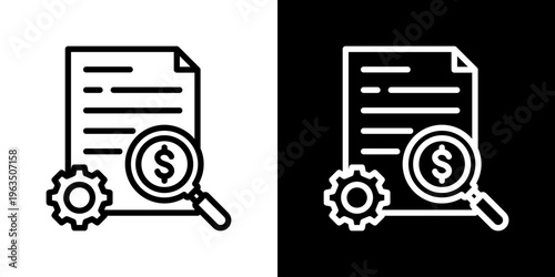 Financial Analysis Icon Set Vector Collection Isolated In Black And White