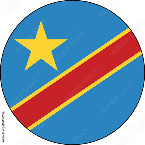 democratic republic of congo flag circular badge icon