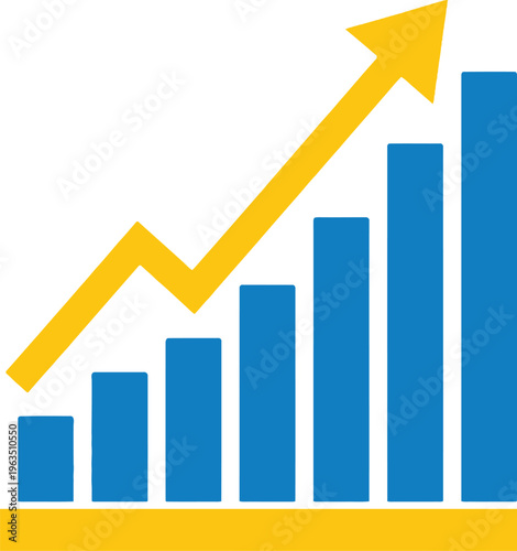 Increasing trend graph with arrow