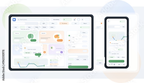 A modern user interface design for a grocery shopping application