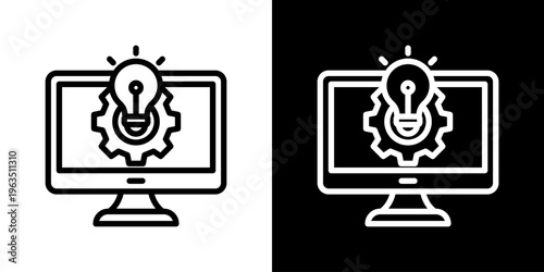 Design Thinking Icon Set Vector Collection Isolated In Black And White
