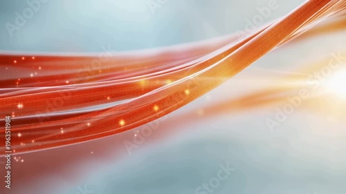 Abstract Red Energy Stream: A dynamic and vibrant visual representation of flowing energy, with a striking red stream weaving across a subtly blurred backdrop, symbolizing movement.