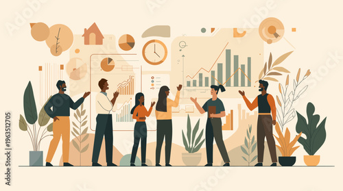 A serene and modern illustration of an aroma diffuser with sticks, evoking a sense of calmness and relaxation.