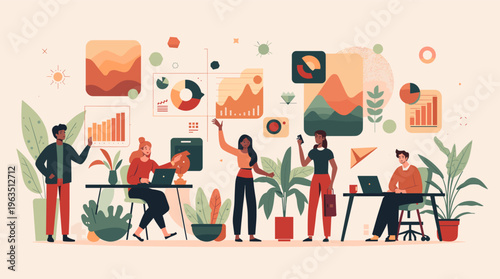 A minimalist illustration of a person's lower body standing in front of a green and red background, conveying a sense of modern simplicity.