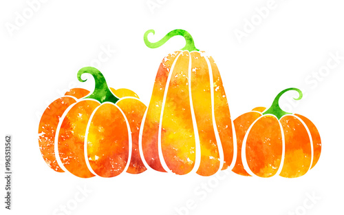 Pumpkins. Colorful vector isolated decoration element. 