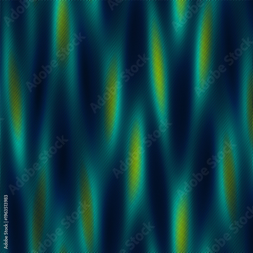 Vibrant Teal and Lime Halftone Gradient Wave Seamless Pattern