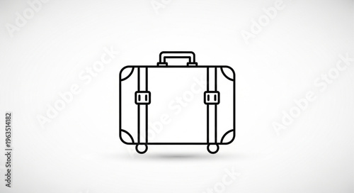 Simple Line Art Illustration of a Suitcase for Travel.