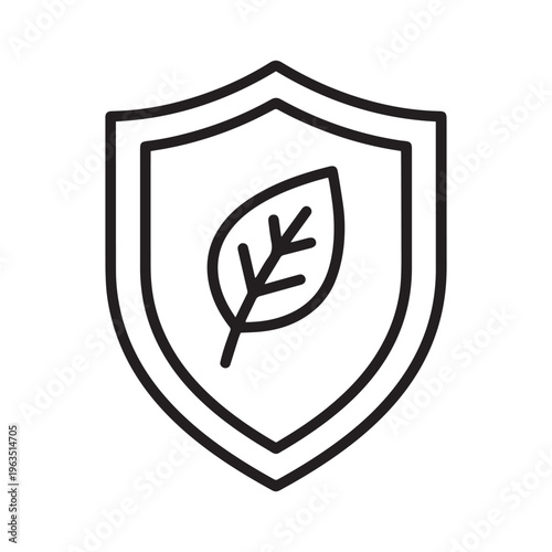 Professional Eco-Friendly Protection Shield Icon Symbolizing Environmental Sustainability, Natural Safety, Organic Security, Green Conservation, and Bio-Based Defense for Brands.