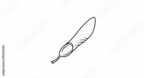 Minimalist line art of a single medical scalpel blade