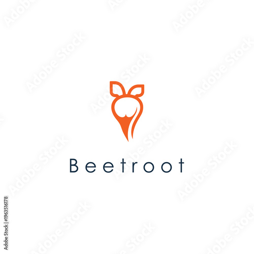 Vector Beetroot Logo Design Minimal Vegetable Icon for Organic Food Brand Identity