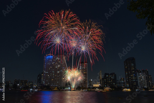 fireworks over the river