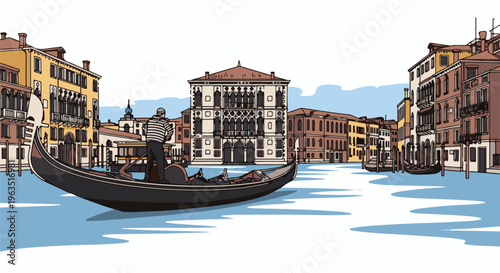 Gondola ride through a historic canal city with ornate buildings