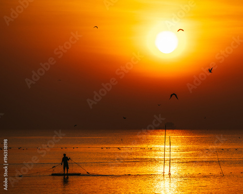 sunset on the beach